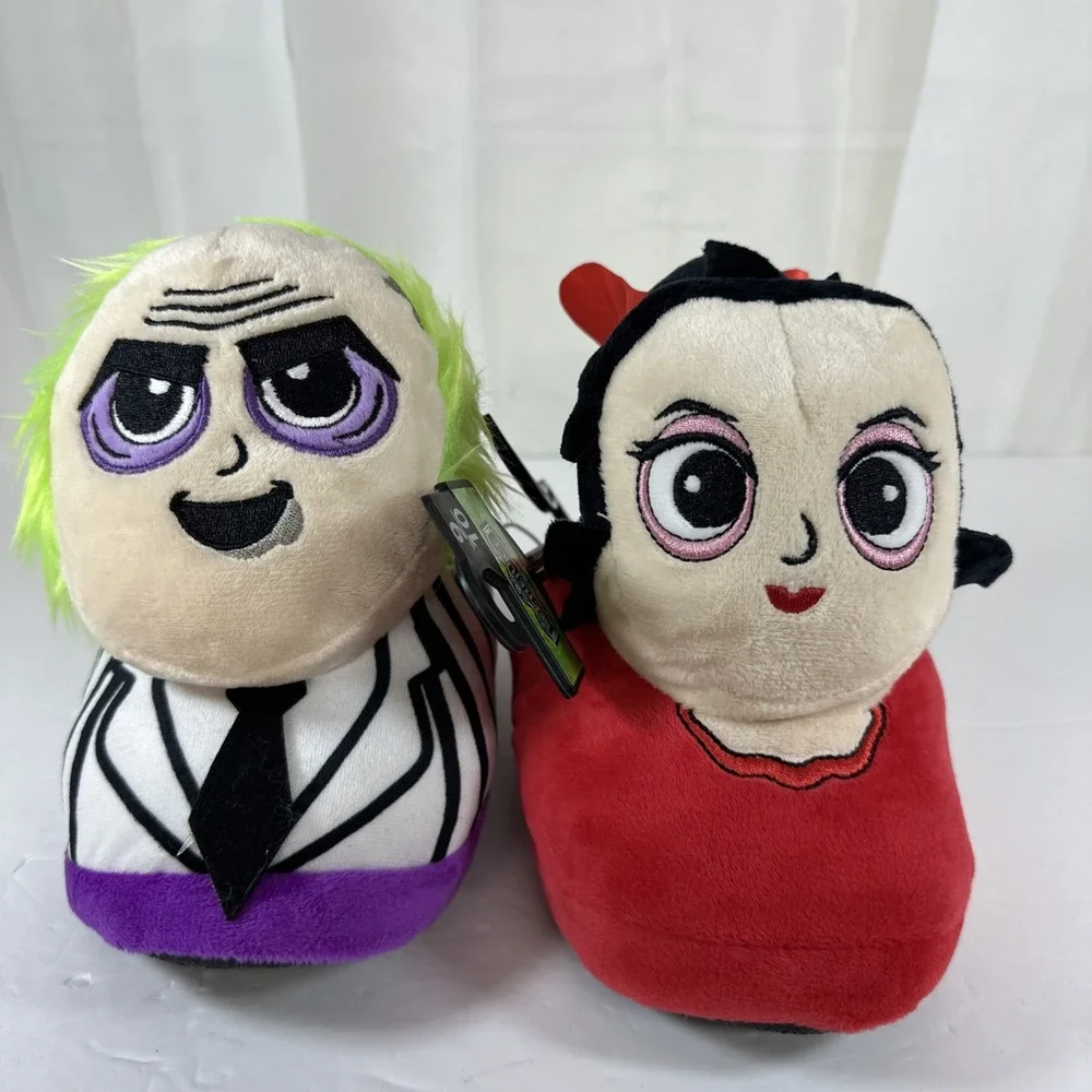 Ground Up Beetle Juice Lydia Deetz Plush Character Slippers Kids 9/10